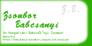 zsombor babcsanyi business card